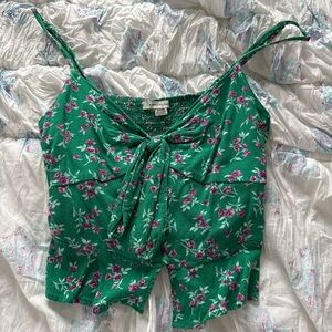 American Eagle Outfitters Green Floral Camisole